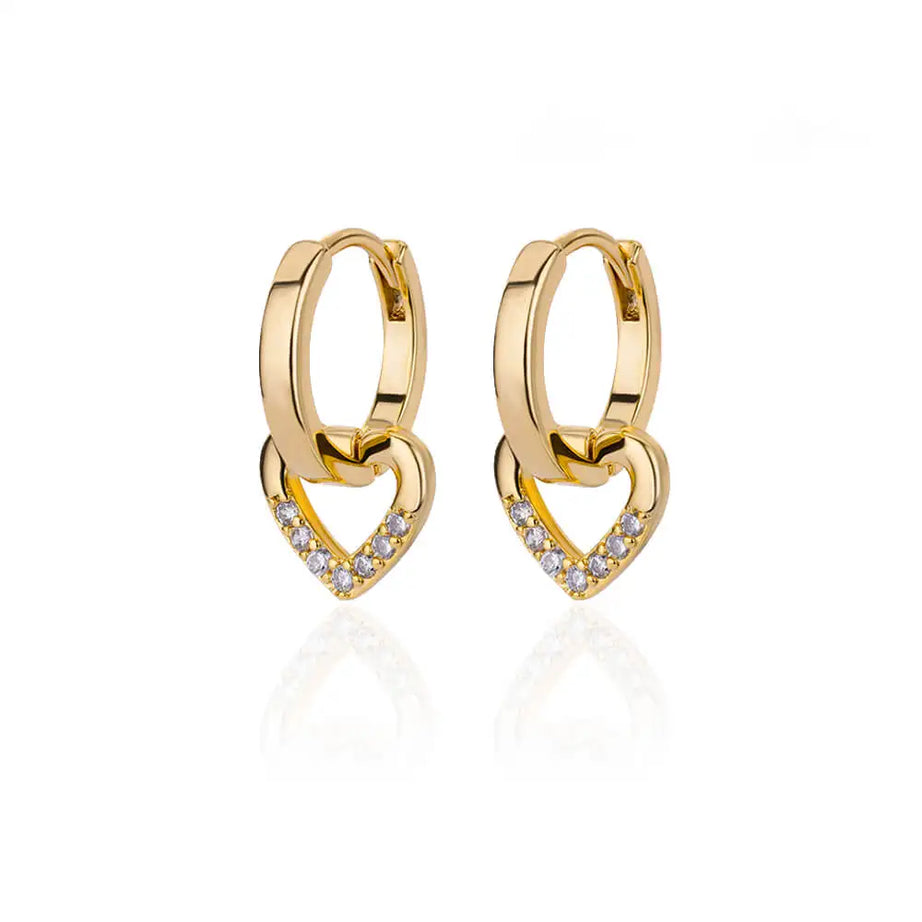 Colorful Enamel Heart Stud Earrings Jewelry