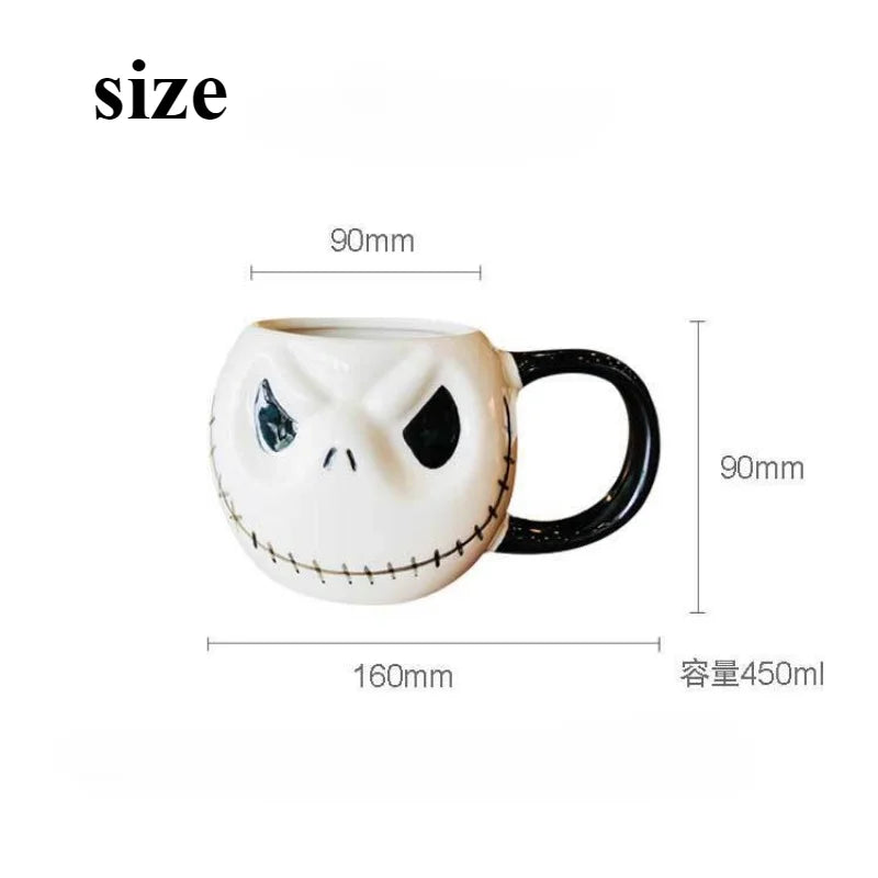 1pc 600ml Halloween Skull Mug with Handle Lidless Ceramic Cup Funny Coffee Cup Mocha Mug Halloween Gift Home Decor - Charlie Dolly