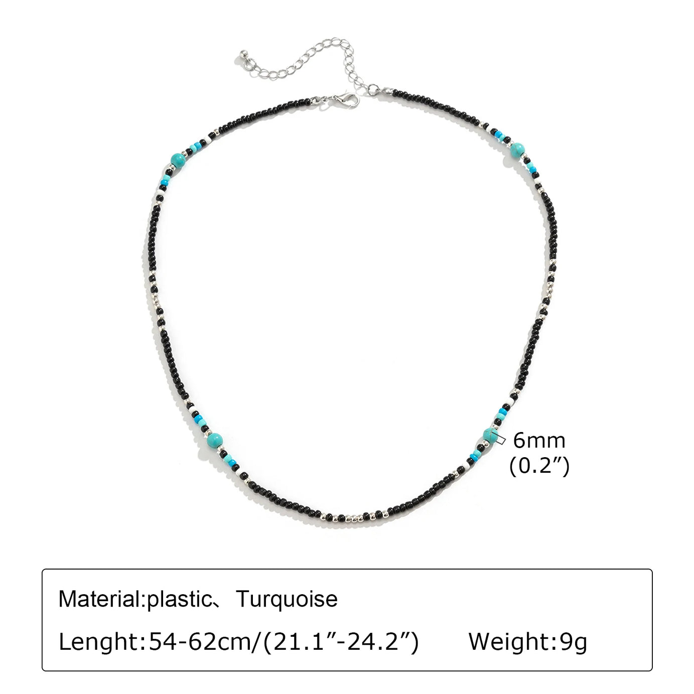 Natural Stone Unisex Beaded Necklace