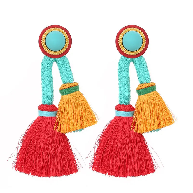 New Boho Long Tassels Dangle Earrings Exaggerated Earrings Handmade For Women Wedding Party Jewelry Dress Accessories