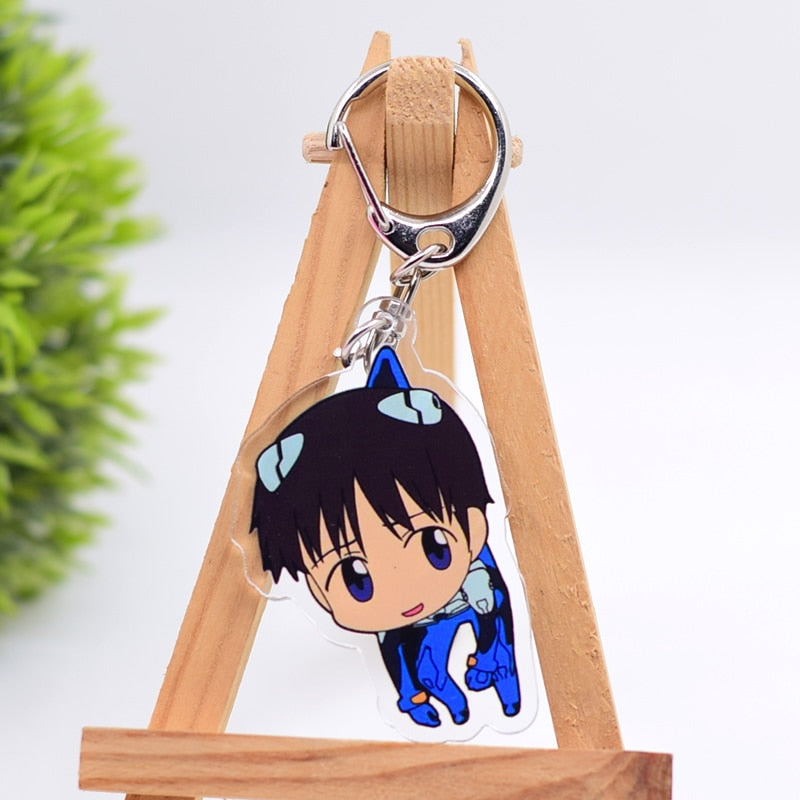 Anime EVA Keychain Cute Q Version Characters Cartoon Print Acrylic Key Chain Ring Holder Bag Charm Classic Jewelry Teens Gift - Charlie Dolly