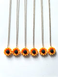 Resin Pendant  Sunflower Necklace for Women Stainless Steel Gold Color Long Chain Jewelry Accessories - Charlie Dolly