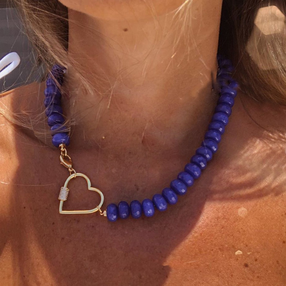 natural stone beaded Kunzite gold-plated bead collar freshwater accents large baroque pearl focal Hook fastening necklace women - Charlie Dolly