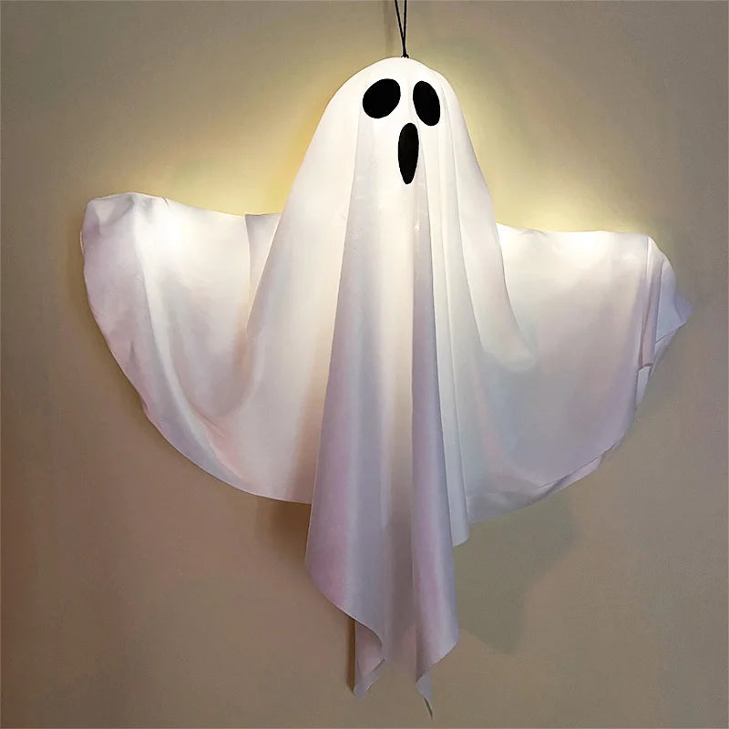 Halloween Party LED Glow Ghost Home Indoor Outdoor Decoration Supplies 2024 Haunted House Bar Hanging Horror Props with Lights - Charlie Dolly
