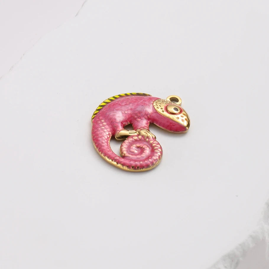 3/8Pcs Boho Summer Marine Sea Animal Starfish Turtle Pendant Jewelry Making Enamel Lizard Gecko Butterfly Colgantes Wholesale