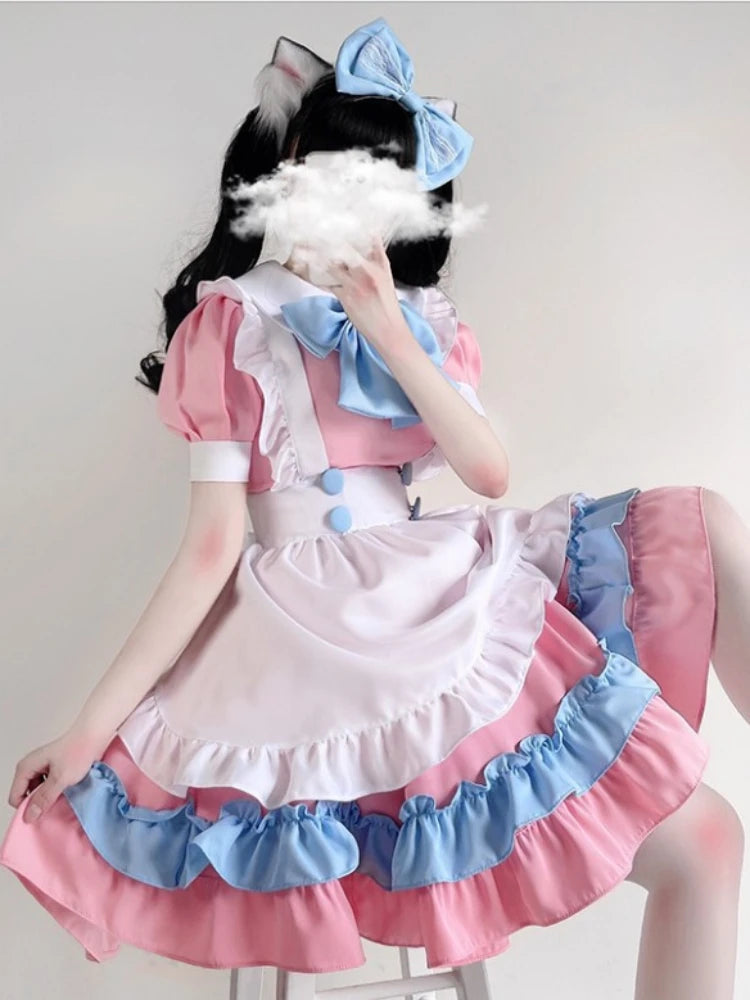 CP5XL Maid Lolita Chemise Cosplay Role Playing Costumes For Party Club Stage Apparel Bow Ties Ball Gowns Waitress Uniform Plus - Charlie Dolly