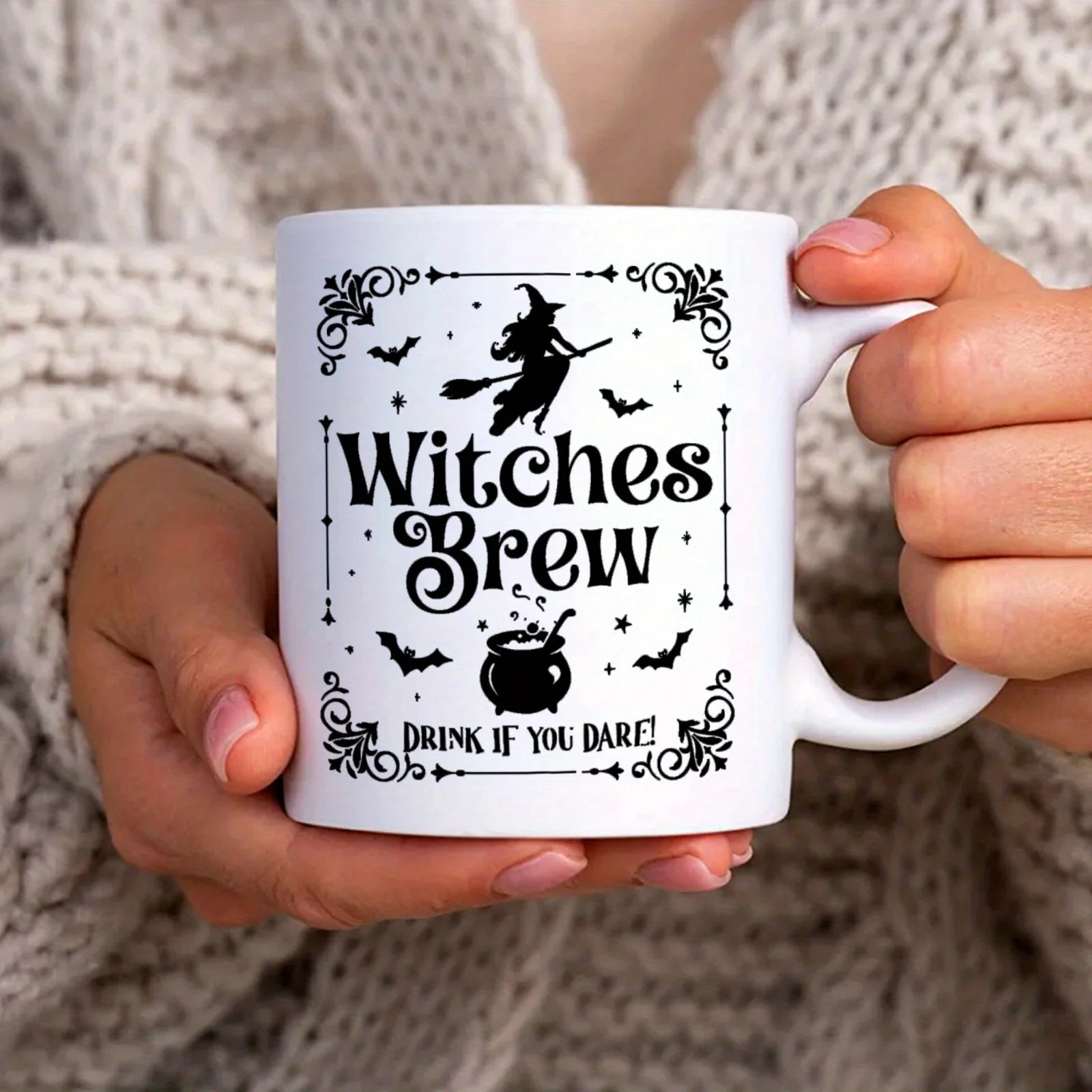 1pc 11oz Witches Coffee Mug Enchanting Halloween Gift for Friends Ceramic Coffee Cup Desktop Decor Summer and Winter Drinkware - Charlie Dolly