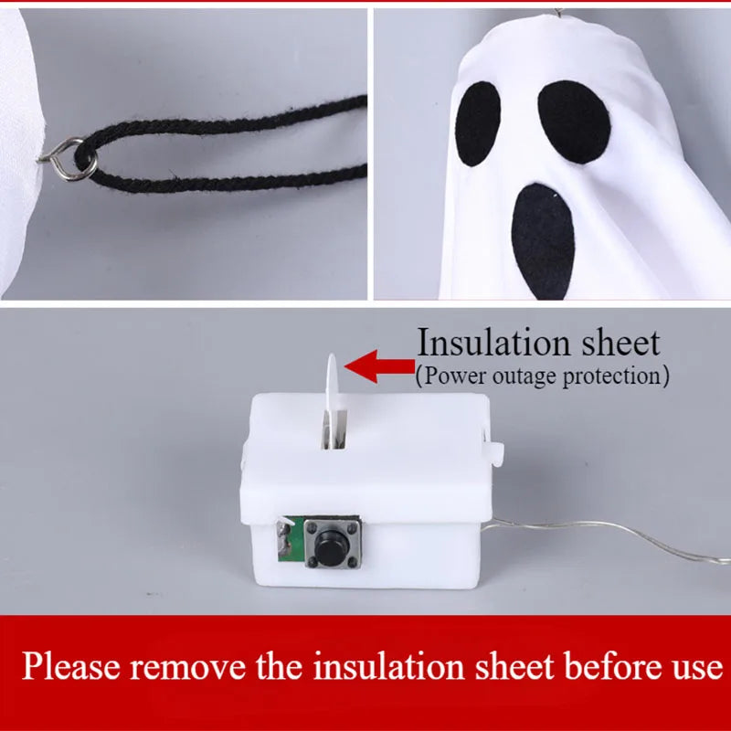 2024 LED Glow Ghost Party Halloween Decoration for Home Indoor Outdoor Haunted House Bar Hanging Horror Props with Lights - Charlie Dolly