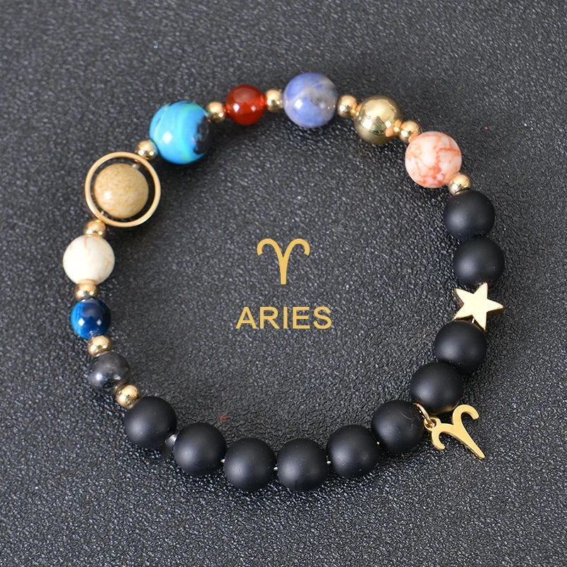 Zodiac Bracelets for Women 12 Constellations Crystal Stone Bracelet for Birthday Zodiac Gifts Constellation Charm Bracelet