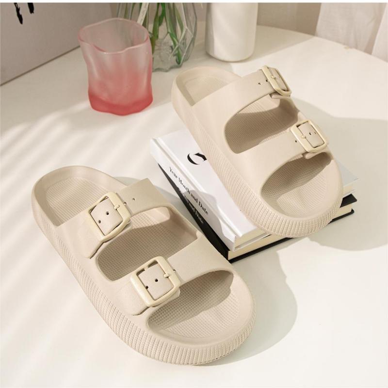 Feslishoet Women Platform Double Button Sandals Swimming Pool Gym House Shower Quickdrying Opentoed Slippers Indoor Shoes - Charlie Dolly