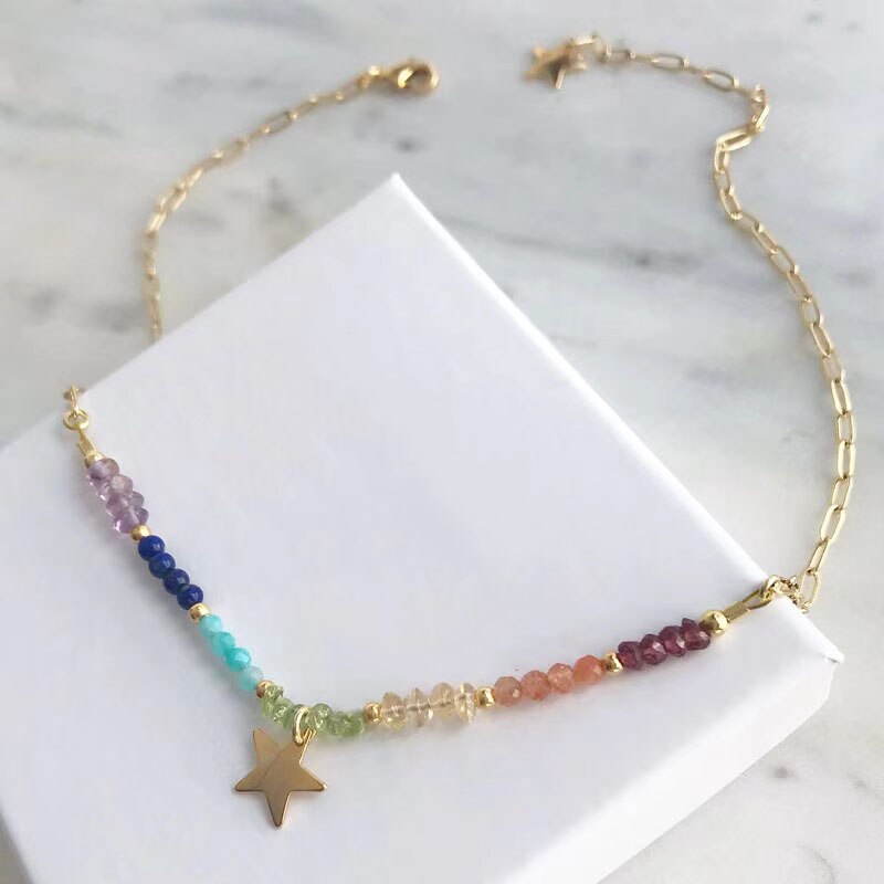 Exquisite Gold-color Eye Pendant Necklace Trend Beaded Streetwear Jewelry New Year Gifts For Women Multiple Color Options Choker - Charlie Dolly