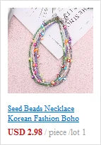 Natural Shell Beads Necklace Korean Fashion Heart Boho Polymer Clay Choker Colorful Pendant Summer Neck  Handmade Female Jewelry