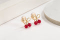 CIAXY Silver Color Cute Simulation Red Cherry Earrings for Women Girl Student Fruit 1Pair Earring Gift aretes de mujer - Charlie Dolly