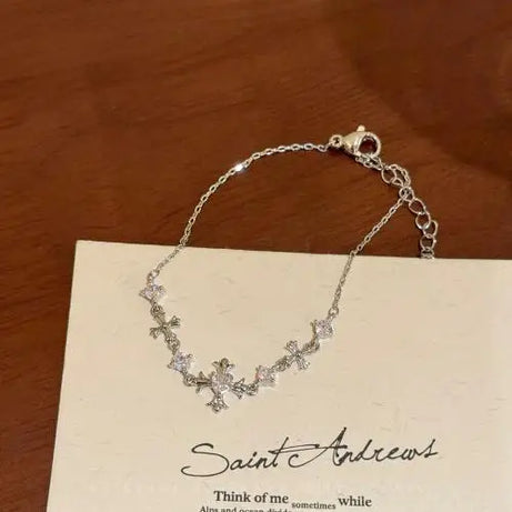 Golden Shell and Retro Flower Boho Bracelet