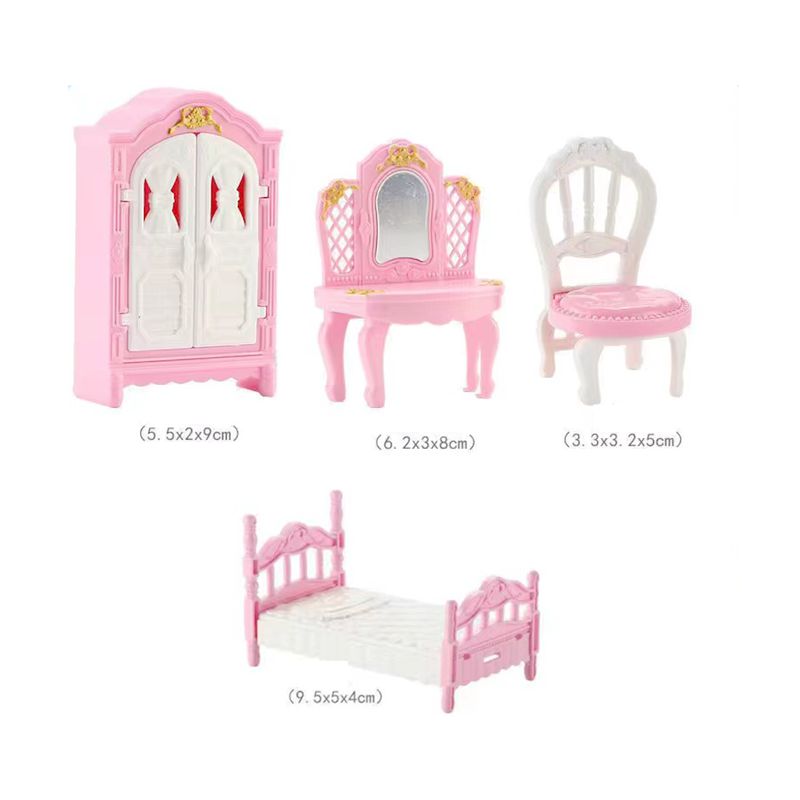Hot Sale Cute Kawaii Pink 10 Items/Lot Miniature Dollhouse
