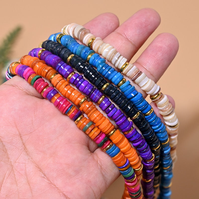 Mother of Pearl Choker Natural Shell Beads Necklace for Women Stainless Steel Clasp Exquisite Bijoux Femme MOON GIRL Design - Charlie Dolly