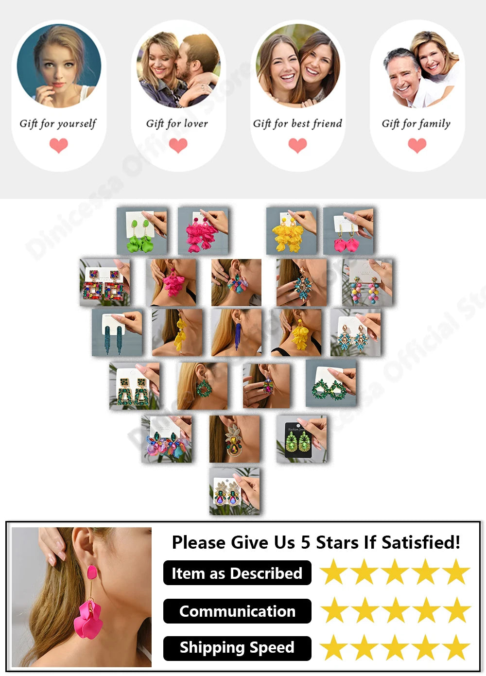 Korean Fashion Original Shiny Glass Decor Stud Earrings For Women Trend Boho Luxury Charm Fairy Wedding Party Unusual Jewelry