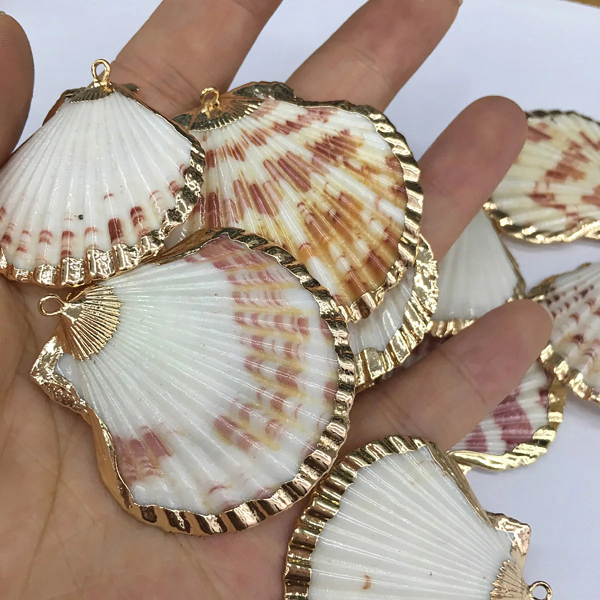 2/5/7Pcs/Set Boho Style Sector Shell Pendant Charms for DIY Necklace Bracelet Anklet Furniture Accessories Sewing Craft Jewelry