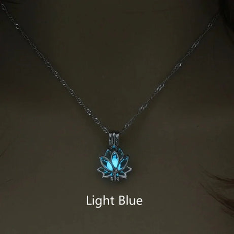 Glow-in-the-Dark Moon Lotus Pendant, Luminous Spiritual Talisman