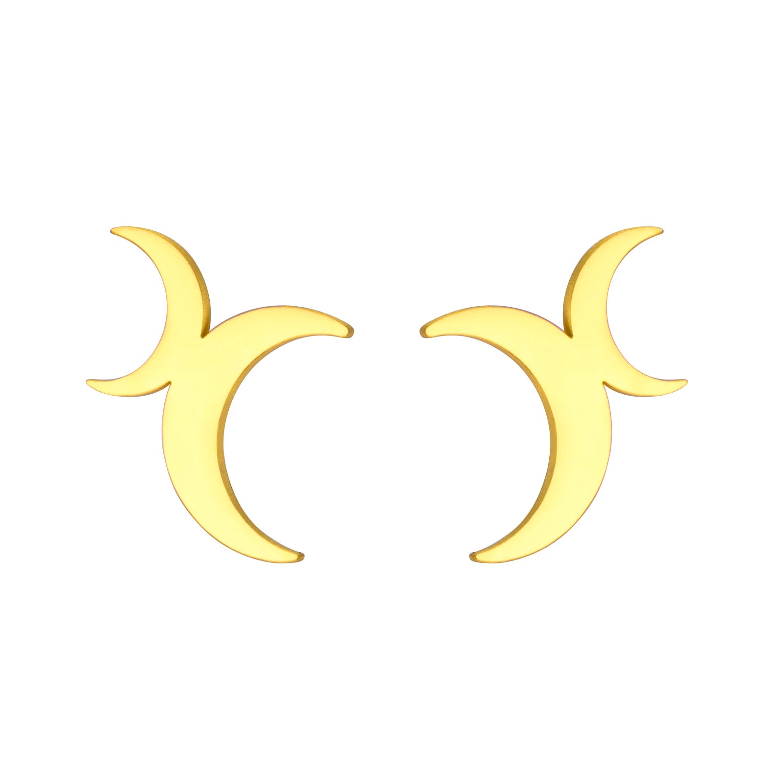 LIKGREAT Crescent Moon Earring for Women Lunar Moon Phase Stud Dangle Earrings Stainless Steel Jewelry Gift