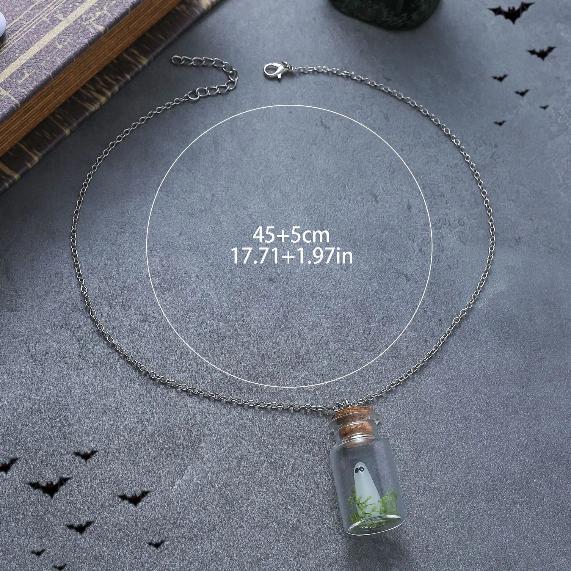 Halloween Tiny Glow Drifting Bottle Ghost Earrings Creative Design Blue Green Luminous Adopt A Ghost Drop Earrings Jewelry Gift - Charlie Dolly