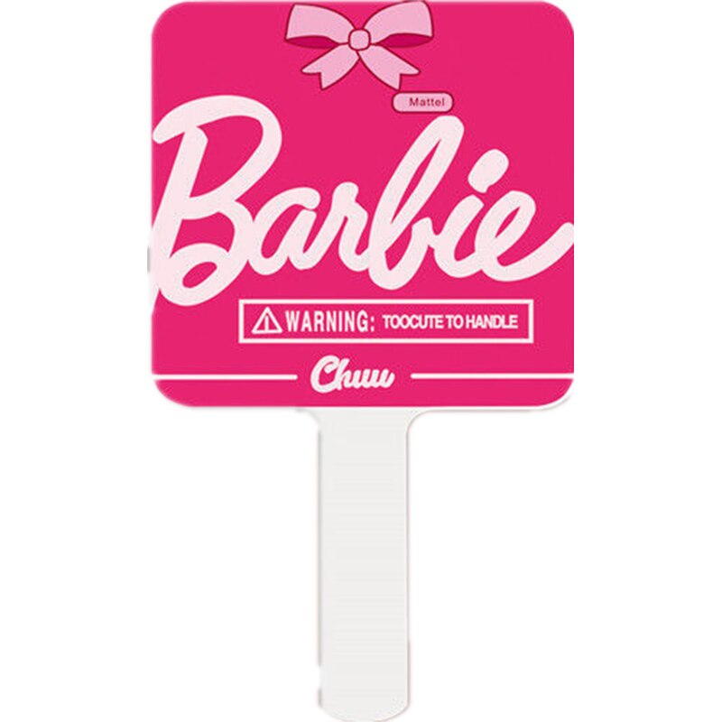 Barbie Kawaii Pink Makeup Hand Held Mirror Anime Fashion Square Vanity Mirror with Handle Compact Mirrors Gifts for Ladies Toys - Charlie Dolly