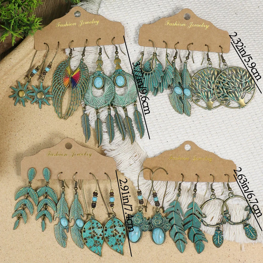 Antique Round Vintage Drop Earrings Jewelry