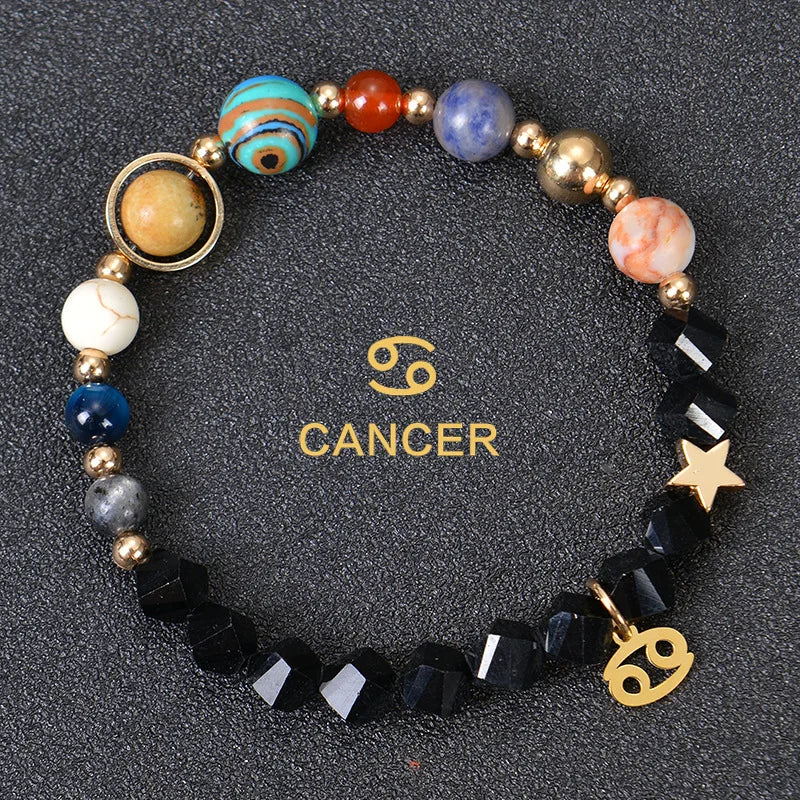 Zodiac Bracelets for Women 12 Constellations Crystal Stone Bracelet for Birthday Zodiac Gifts Constellation Charm Bracelet