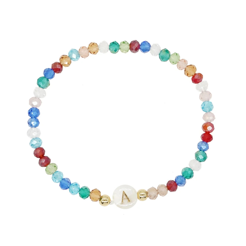 Go2Boho Crystal Shell Letter A-Z Bracelets for Women Boho Summer Beach Lucky Fashion Trend Jewelry Accessories Surprise Gifts