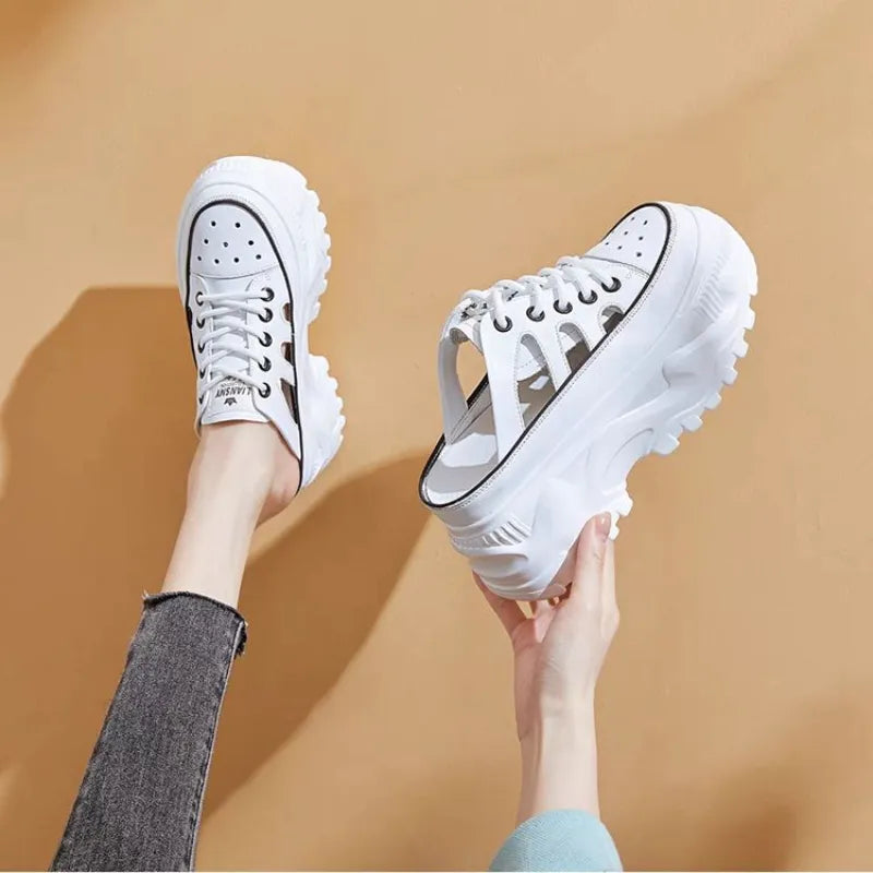 Fashion Chunky Sneakers Woman Flats Loafers Slip on Super High Heels Round Toe Women Shoes Platform Vulcanize Shoes Plus Size - Charlie Dolly