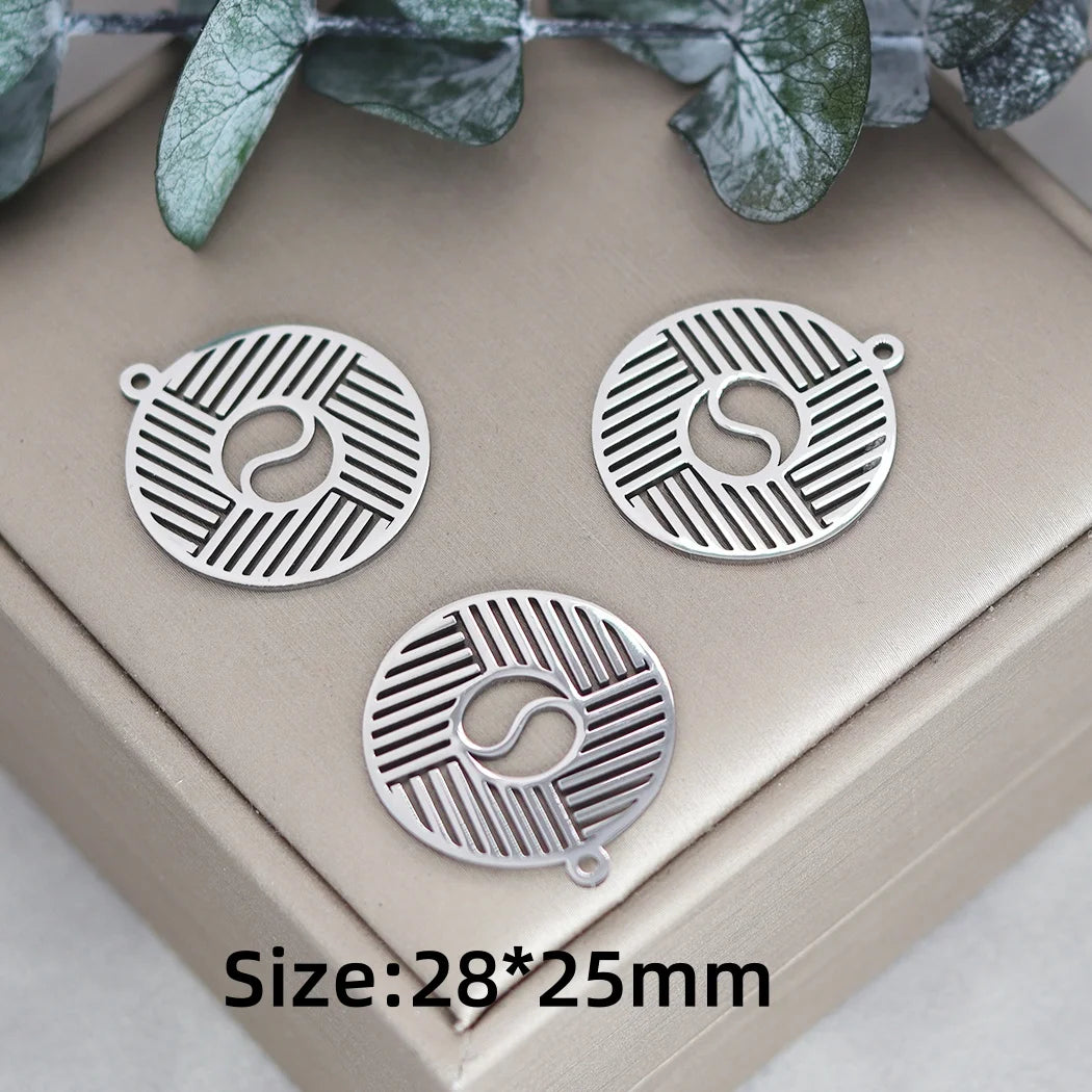 3pcs Stainless Steel Gothic Sun Cross Sword DIY Charms Tassels Star Lotus Flower Earrings Necklace Jewelry Making Amulet Pendant