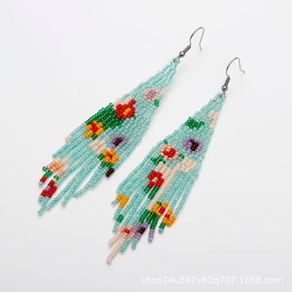 LIMAX Bohemian Earrings 2022 Beads Long Earrings Ethnic Style Drop Earings Fashion Jewelry Bijoux Femme Statement Earrings