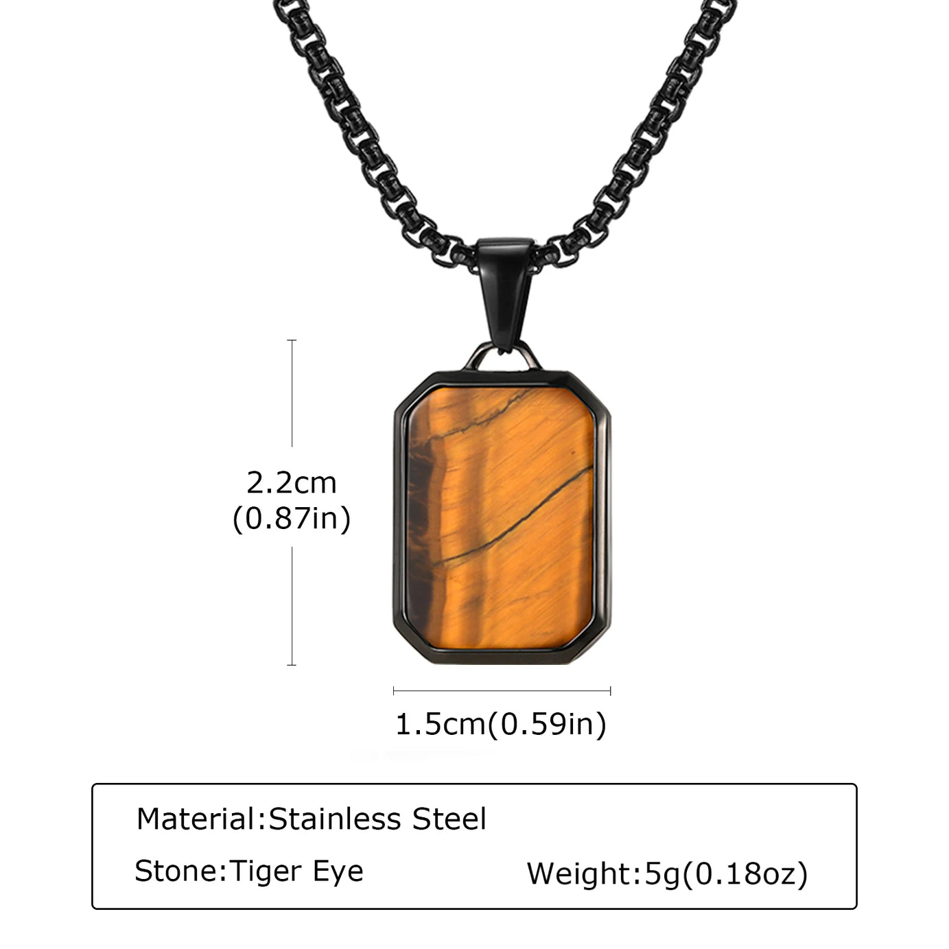 Natural Stone and Stainless Steel Hip Hop Pendant Necklace for Men