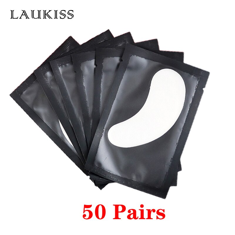 25/50/100Pairs Eye Patches Under Eyelash Pads for Building Hydrogel Paper Patches Pink Lint Free Stickers for False Eyelashes - Charlie Dolly