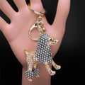 Rhinestone Poodle Dog Key Chain Metal Animal Puppy Key Ring Holder Bag Charm Car Gifts Backpack Keychain Accessories Jewelry - Charlie Dolly