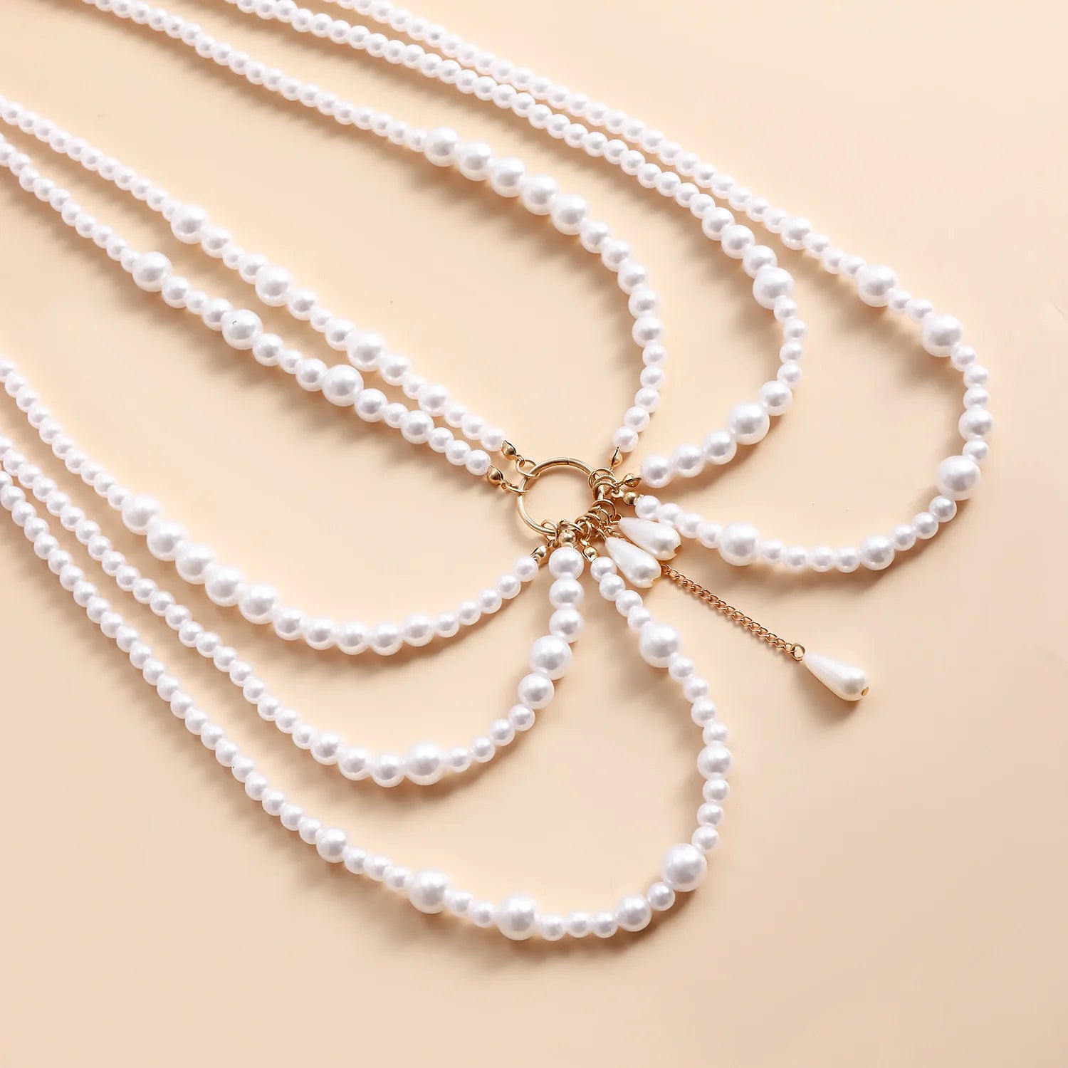 New trendy multi-layer imitation pearl tassel waist chain, sexy and elegant bead belt, women's dress accessories gift - Charlie Dolly