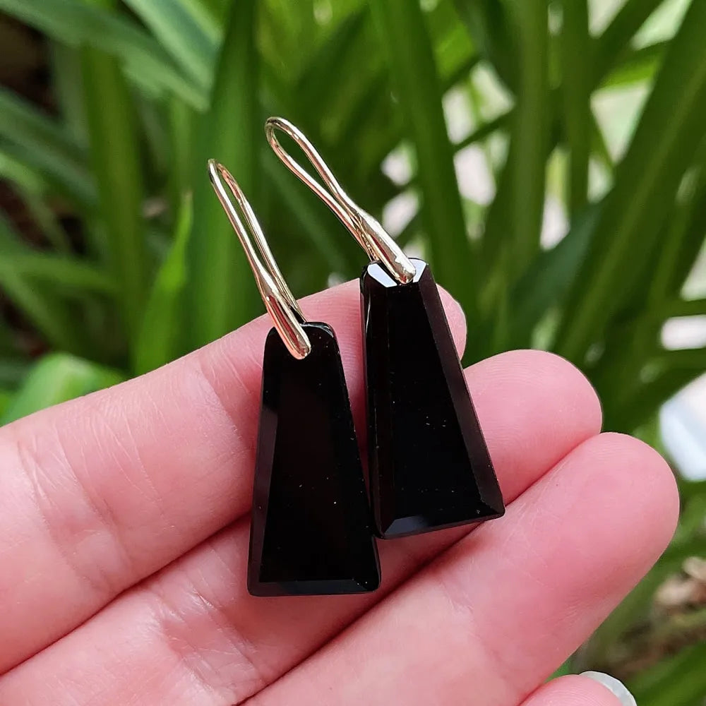 Real Natural Crystal Drop Earrings for Women Geometric Quartz Stone Long Tassel Dangle Amethysts Pink Crystal Earrings Healing