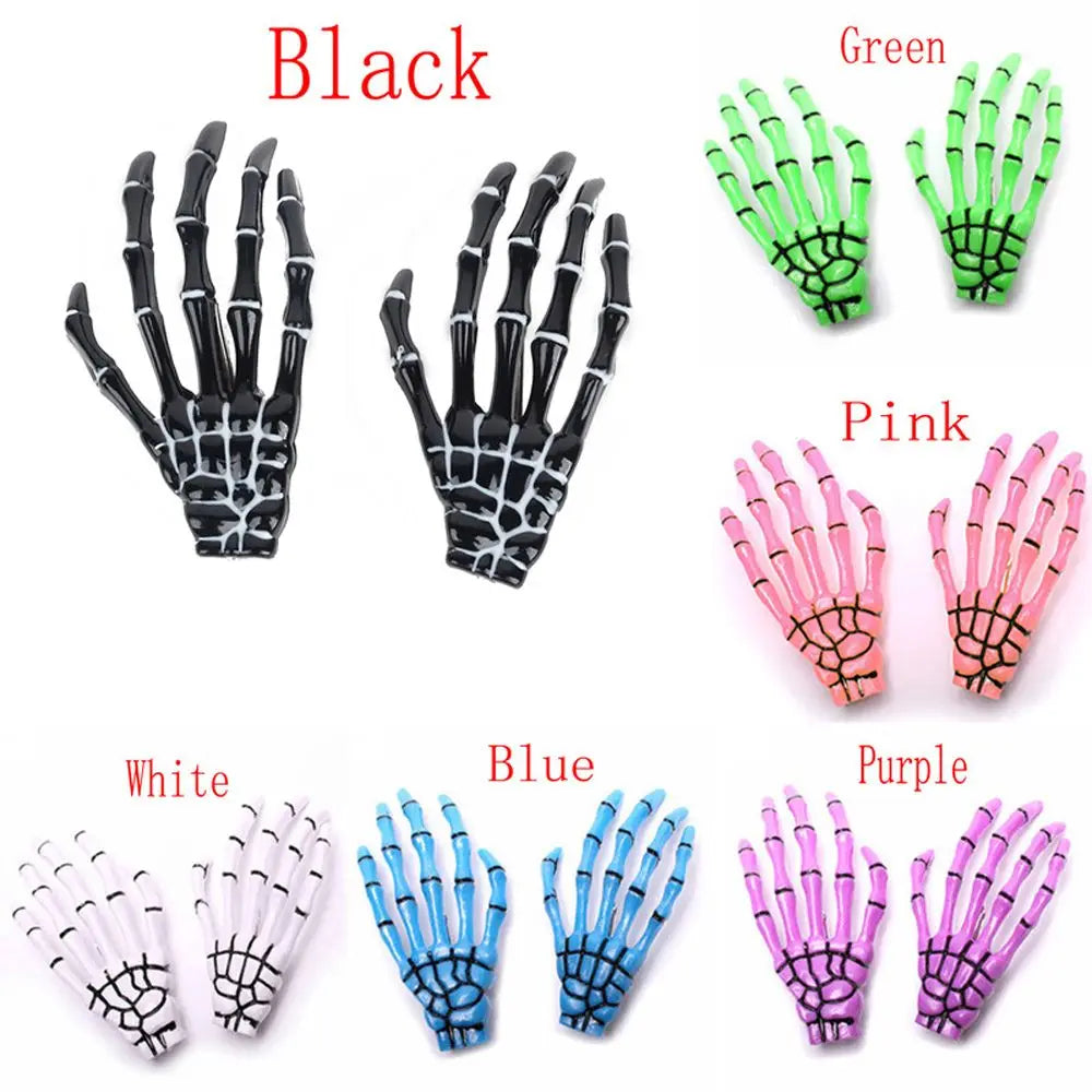 2 Pcs/Set New Skull Hand Bone Hairpin Gripper Ghost Skeleton Hair Clips Hairclips Bone Claw Hair Accessories Mujer Hairclip - Charlie Dolly