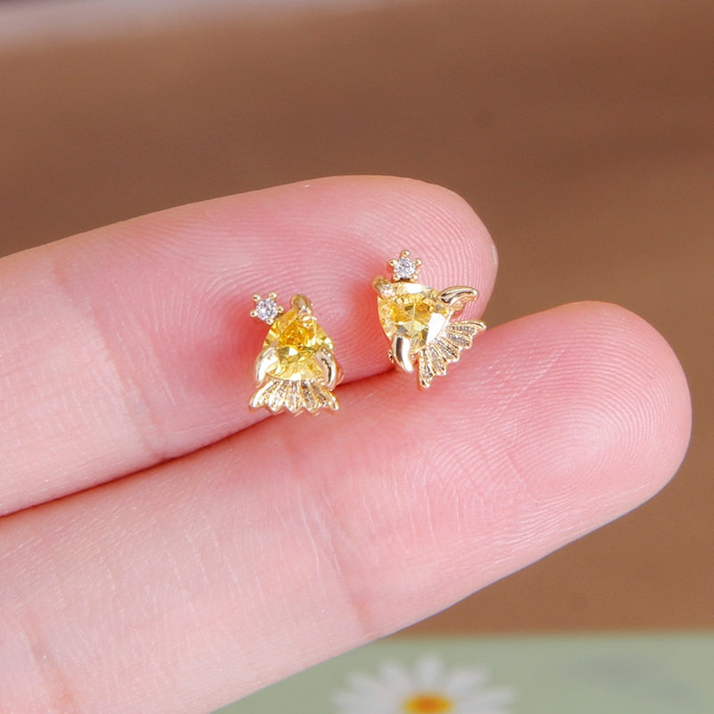 Sight Cute Jellyfish Earrings  Fashion Brand Jewelry Delicate Crystal Ocean Animal Stud Earrings for Women Gift - Charlie Dolly