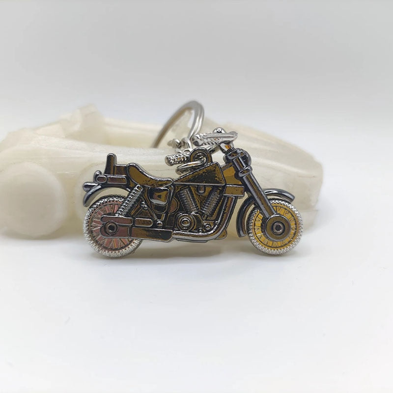 Cool Metal Motorcycle Keychain Miniature Simulation Motorcycle Keyring Men Car Key Chain Ring Holder Bag Pendant  Accessories - Charlie Dolly