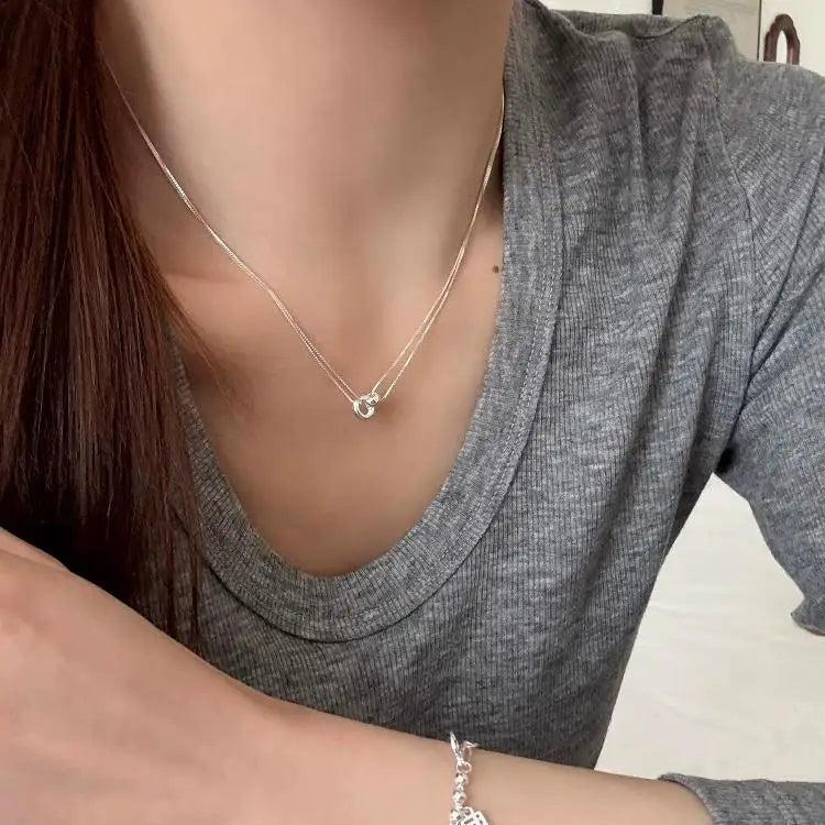 Sterling Silver Bead Geometric Choker Necklace Jewelry