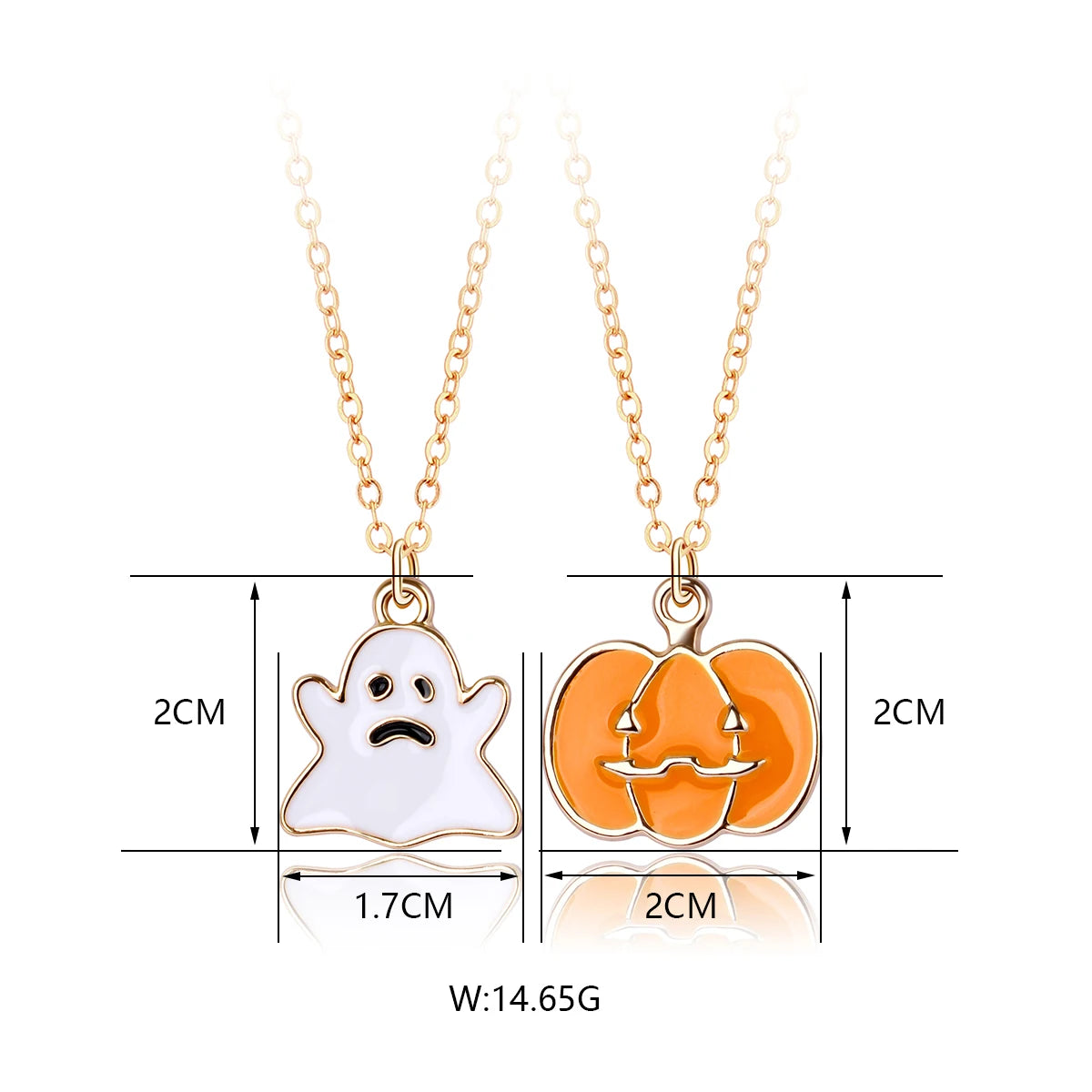 Halloween Children's Necklace Hat Pumpkin Bat Alloy Oil Drop Good Friends Versatile Collar Chain Set First Jewelry - Charlie Dolly