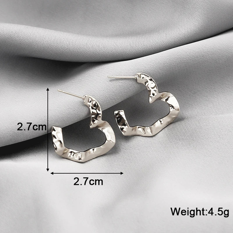 New Exaggerated Twist Metal Dangle Earrings for Women Gold Color Punk Fashion Female Hanging Earrings Boho Geometry Ear Jewelry