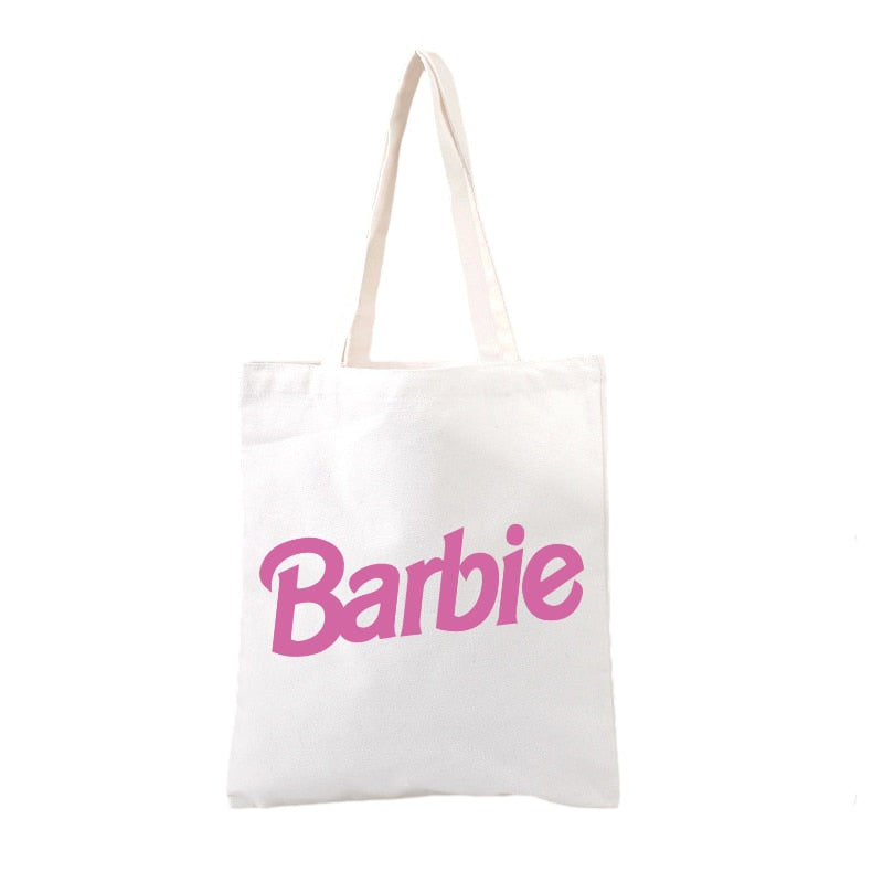 New Kawaii Barbie Canvas Bag Anime Y2K Fashion Casual Large Capacity Shoulder Bags Anime All-Match Shopping Tote Pouch Gifts Toy - Charlie Dolly