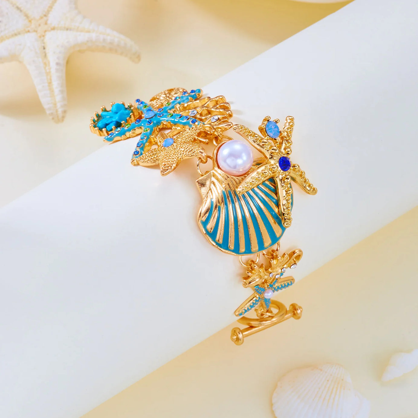 Exaggerated Coral, Starfish and Scallop Ocean Necklace, Bracelet or Earring