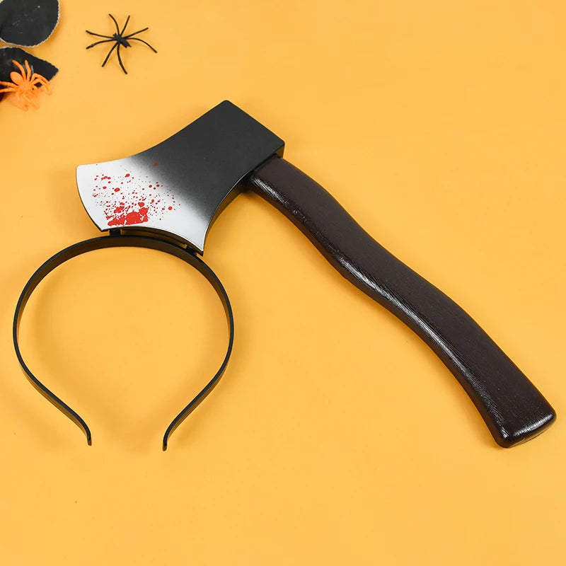 Halloween Decoration Fake Bloody Axe Saws Knife Headband Prank Prop Halloween Party Decor 2024 Masquerade Cosplay Accessories - Charlie Dolly