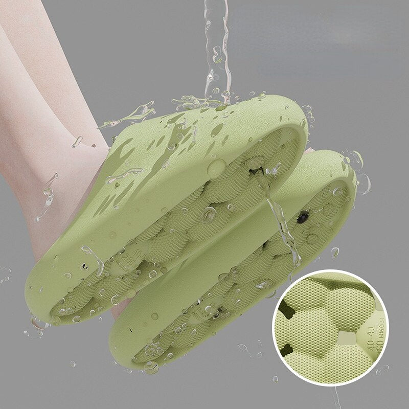 Message Platform Bubble Slippers Home Waterproof Summer Beach Shoes for Women Slides Non Slip Flat Sandals Ladies Shoes 2023 - Charlie Dolly