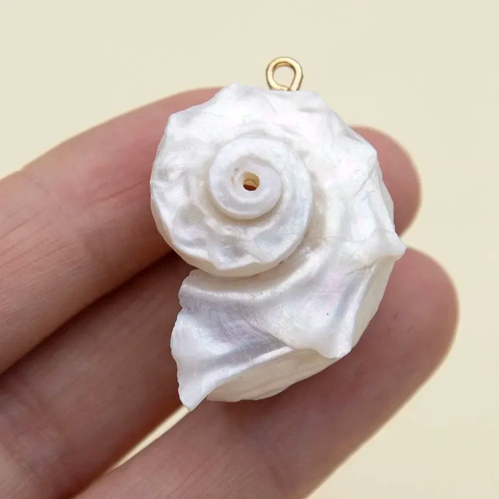 1pc 18-30mm Fashion Natural Shell White Conch Pendant Big Size Animal Shape for Jewelry Accessories DIY Making Necklace Earrings