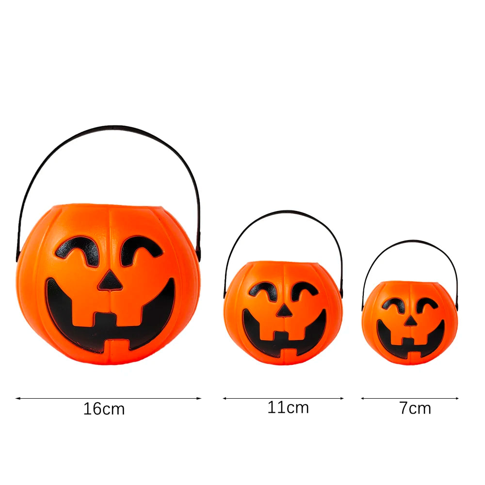 Halloween Pumpkin Bucket for Candy Snack Gift Holder Portable Boxes Kids Trick or Treat Packaging Halloween Decoration 2024 - Charlie Dolly