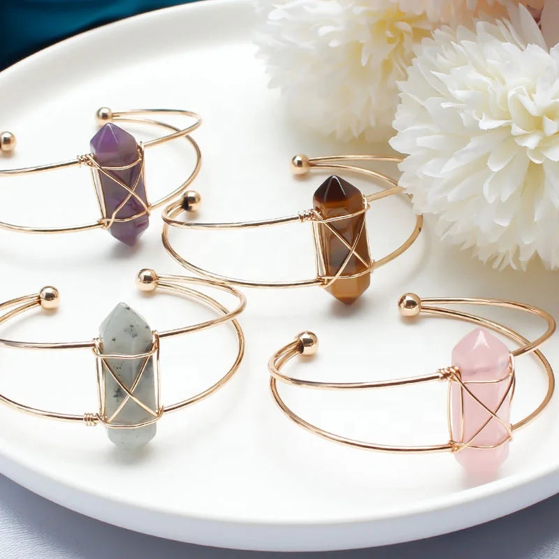 Irregular Natural Geode Stone Rings Agate Slices Wide Open Ring for Women Men Boho Resizable Finger Jewelry